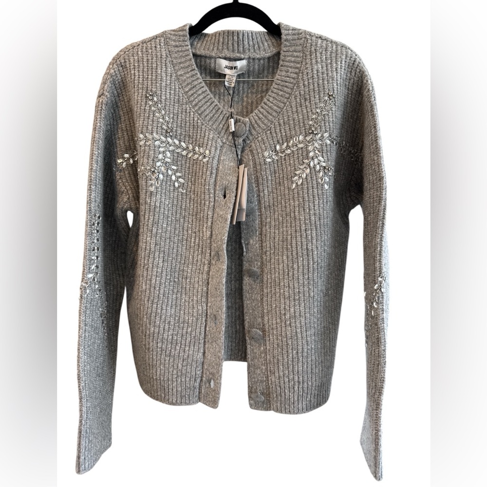 Jason Wu Gray Embellished Cardigan